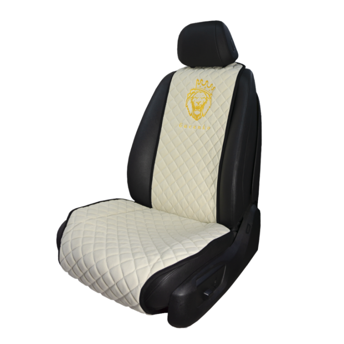 Накидки на сидения Накидка на переднее сиденье с вышивкой Leo Гаценко (Белая)