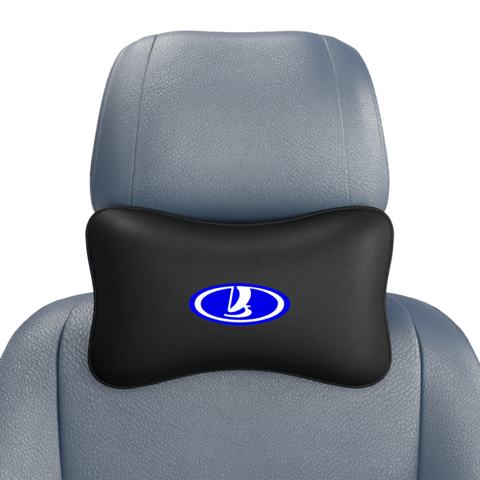 Подушки под шею Подушка под шею черная с вышивкой Lada